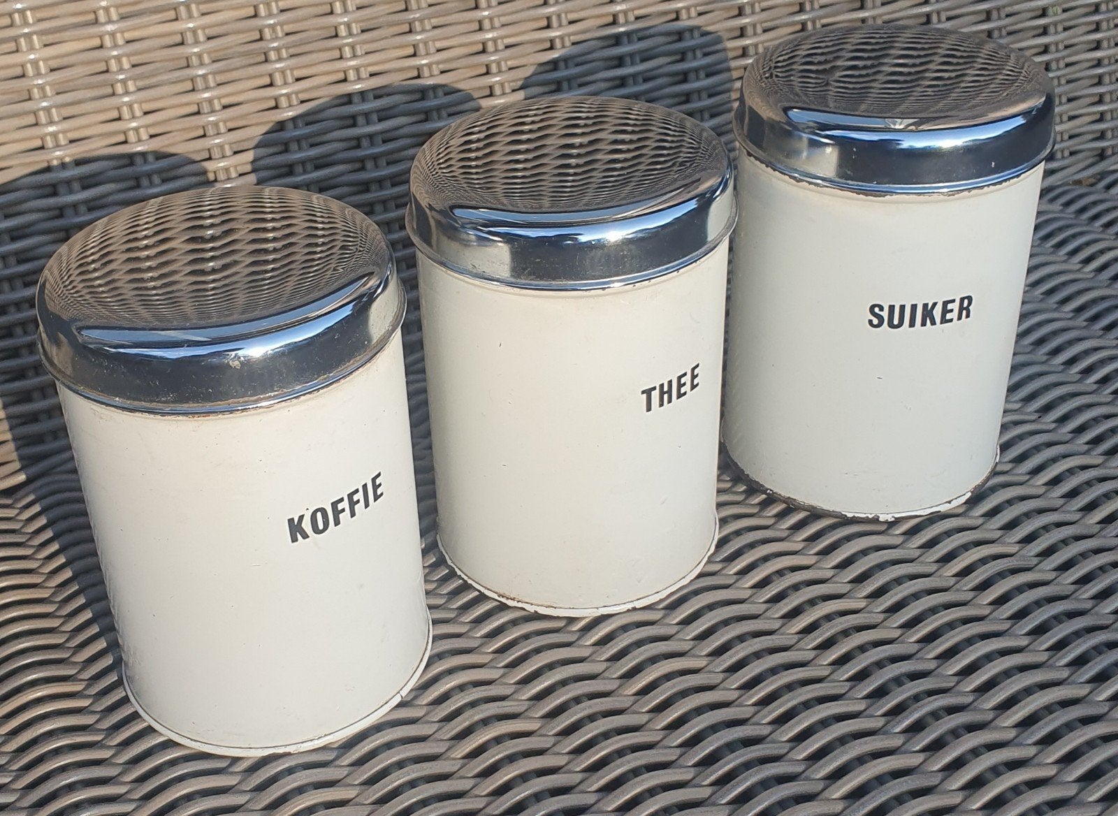 Oude Brabantia koffie thee suiker bussen, Ophalen of Verzenden