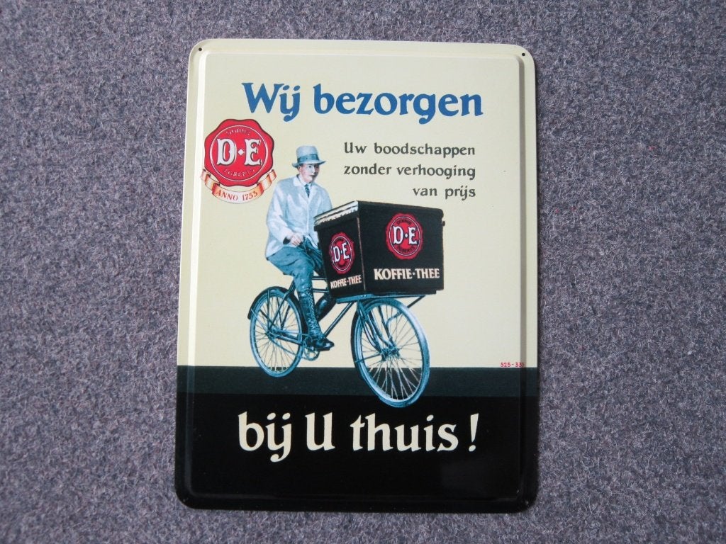 DOUWE EGBERTS BLIKKEN RECLAMEBORD, Ophalen, Gebruikt, Reclamebord