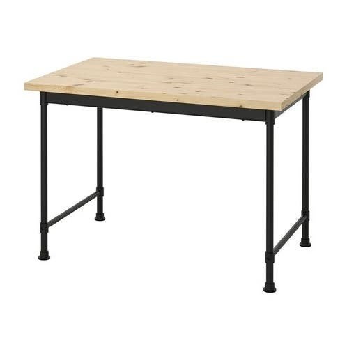 IKEA KULLABERG Bureau 110x70 cm – Grenen/Zwart, Huis en Inrichting, Bureaus, Zo goed als nieuw, IKEA, Industrieel, Hout, Ophalen