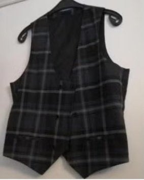 Nieuw River island Gilet spencer grijs zwart Ruiten L, Ophalen of Verzenden, Nieuw, Maat 52/54 (L), Zwart