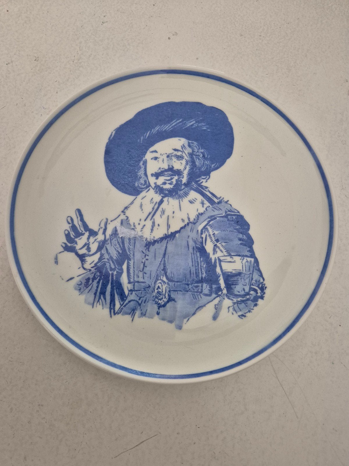 Delfts Blauw bord met Hollandse man - Royal G. Unicum, Antiek en Kunst, Ophalen of Verzenden