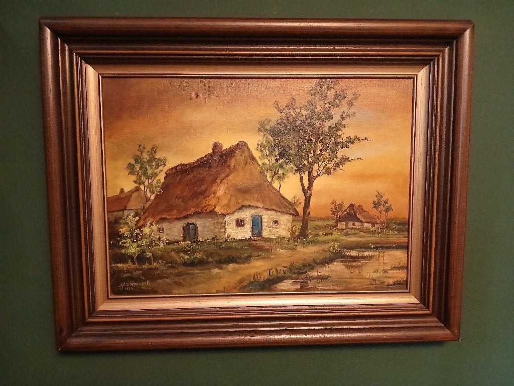 Schilderij van Jac Bombeeck, Antiek en Kunst, Kunst | Schilderijen | Klassiek, Ophalen, Ingelijst, Landschap, Doek