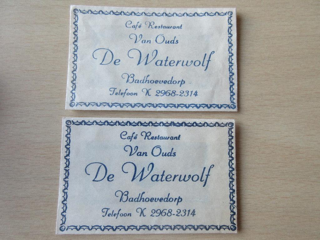 2 x Badhoevedorp, café-rest. De Waterwolf, Verzenden, Nederland