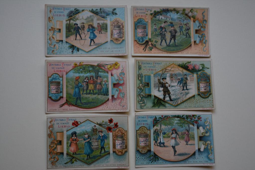 Liebig plaatjes kinderspelen Chromolitho serie S525 1897 E62, Antiek en Kunst, Dagelijks leven, 1800 - 1899, Verzenden, Origineel