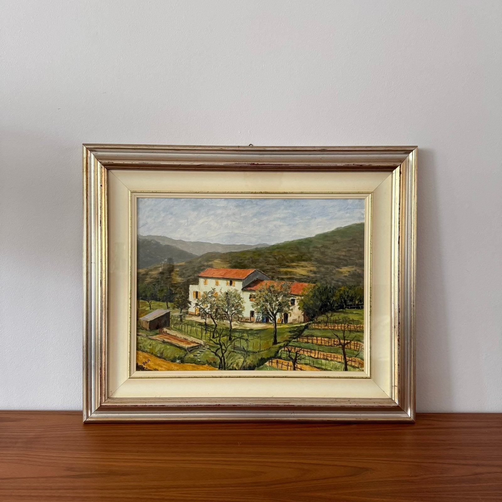 Schilderij, Toscane, Italy, gesigneerd, vintage, netjes, Ophalen of Verzenden
