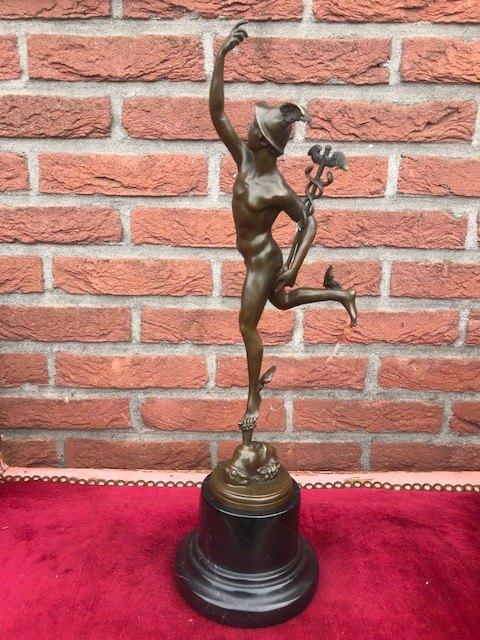 bronzen beeld van Hermes/ Mercurius, topstaat!, Ophalen of Verzenden