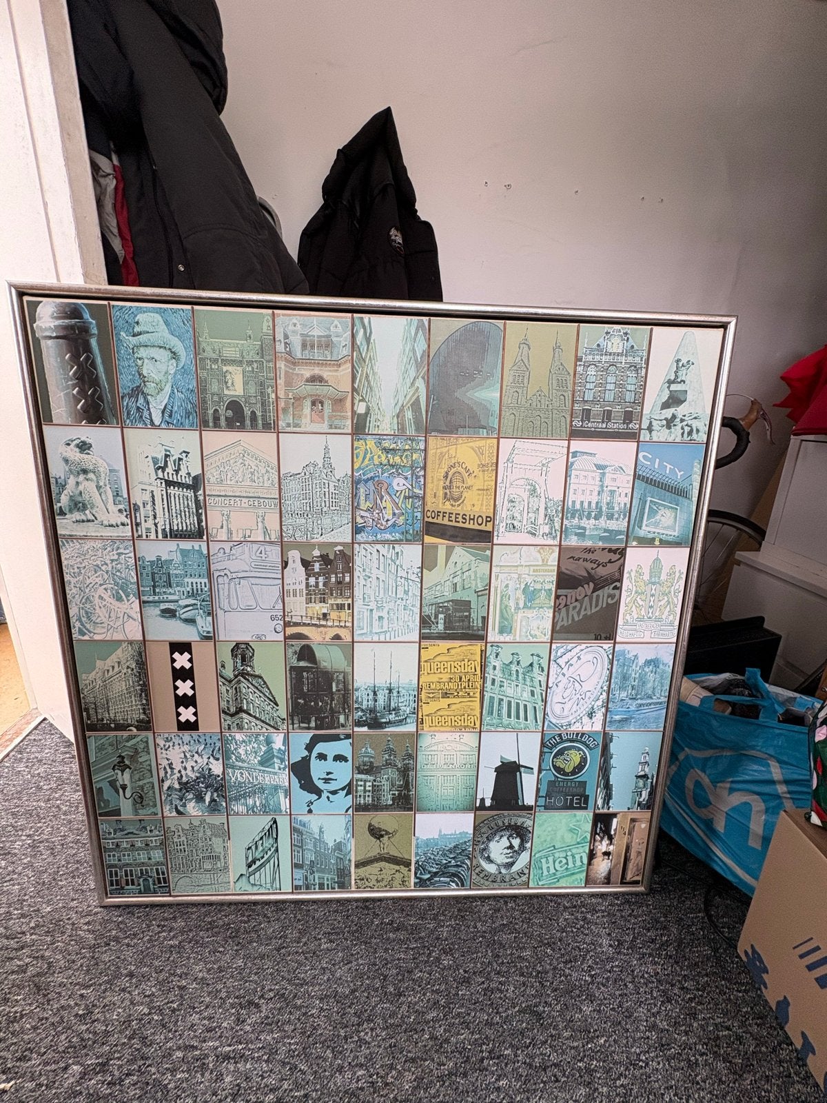 Amsterdam Mozaïek - Naomi Art (2008), Ophalen, Echtheidscertificaat, Gemengde techniek, Stadsgezicht