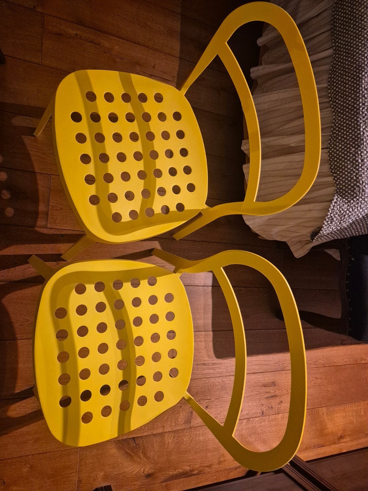 Set van 2 gele Ikea stoelen Reidar, Ophalen, Kunststof, Gebruikt, Twee