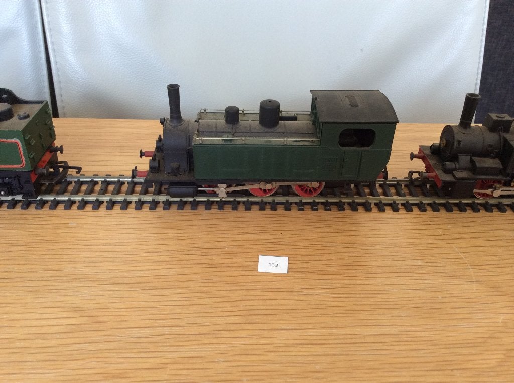 Rivarossi groene rangeerstoomlocomotief - vintage modelspoor, Overige merken, Gebruikt, Locomotief, Gelijkstroom of Wisselstroom
