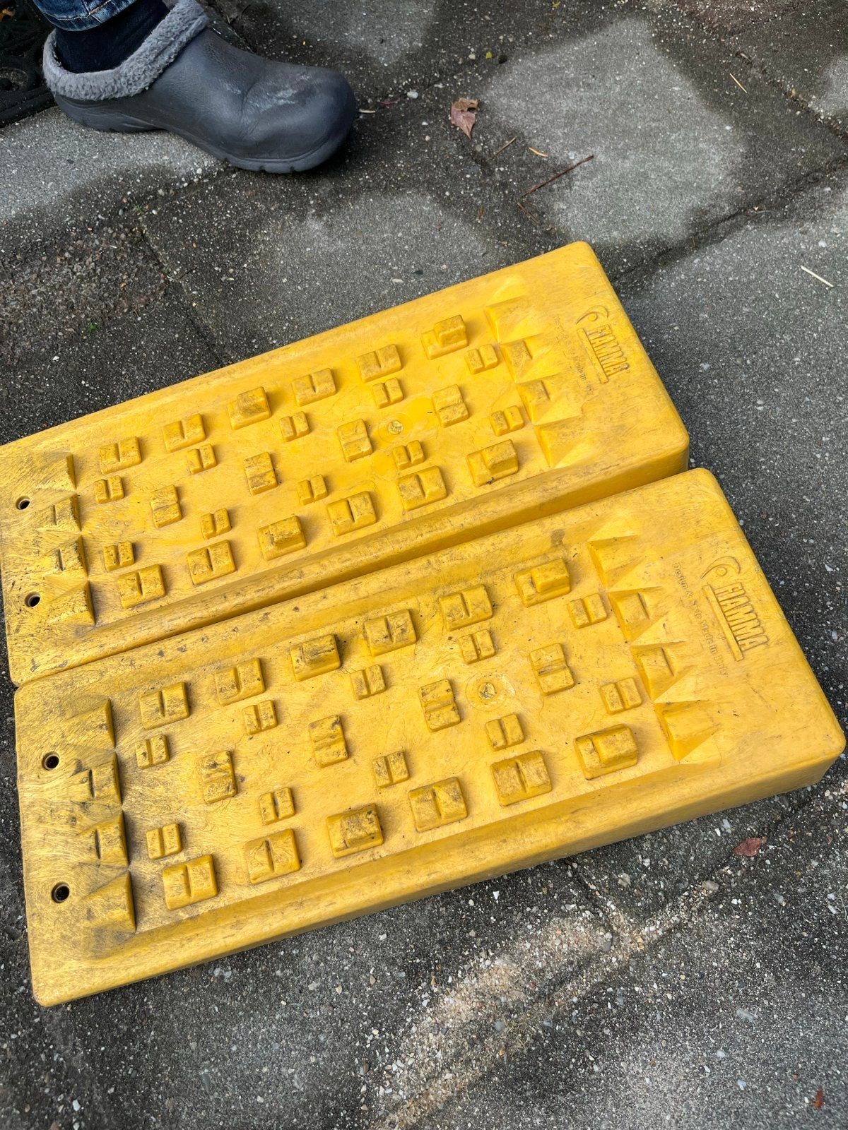 Fiamma levelers Oprijblokken Camper Caravan Geel (Set van 2), Ophalen of Verzenden, Gebruikt