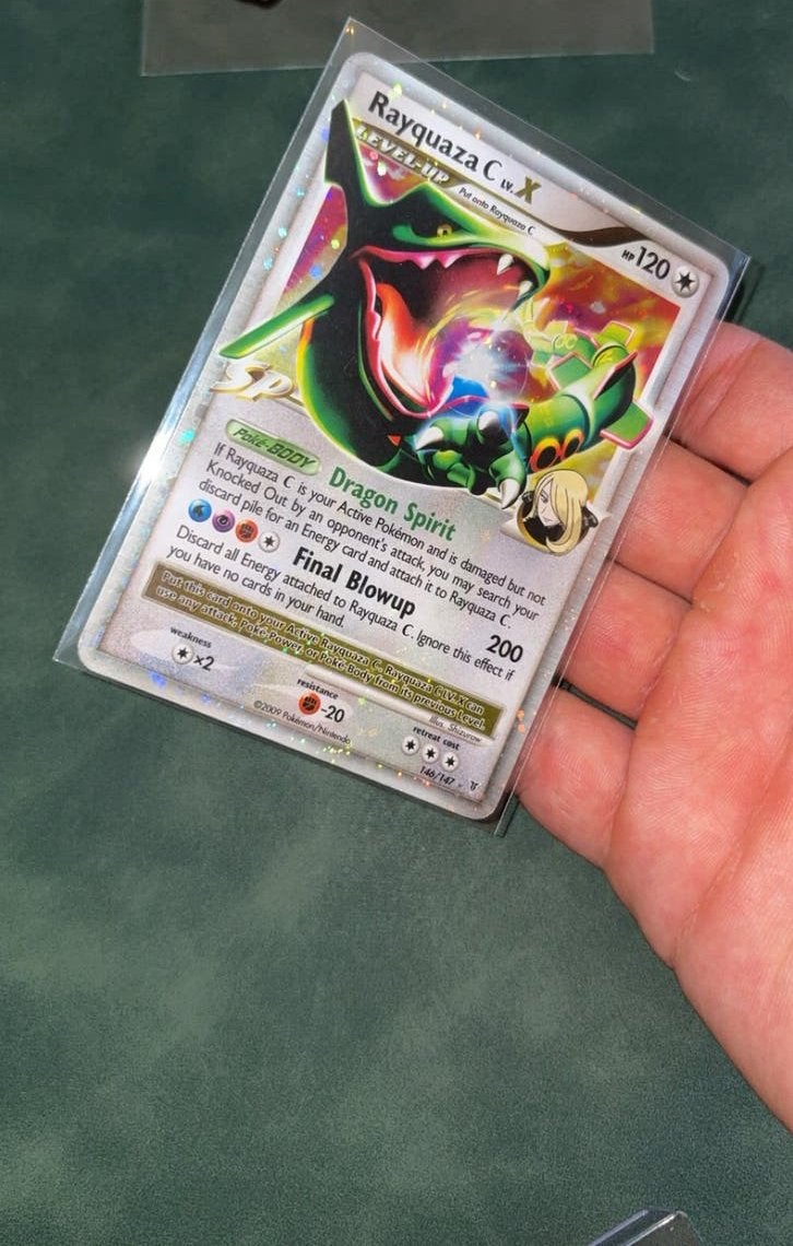Rayquaza lv X holo SV 146/147 pokemon kaart 2009 vintage, Ophalen of Verzenden, Zo goed als nieuw, Meerdere kaarten