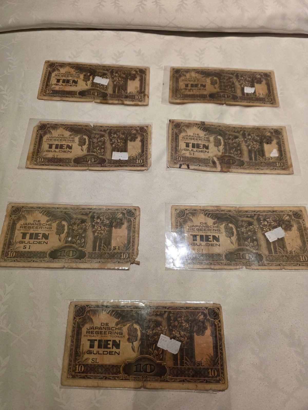 7 originele 10 gulden biljetten, Hobby en Vrije tijd, Stempelen, Ophalen of Verzenden, Clearstamp