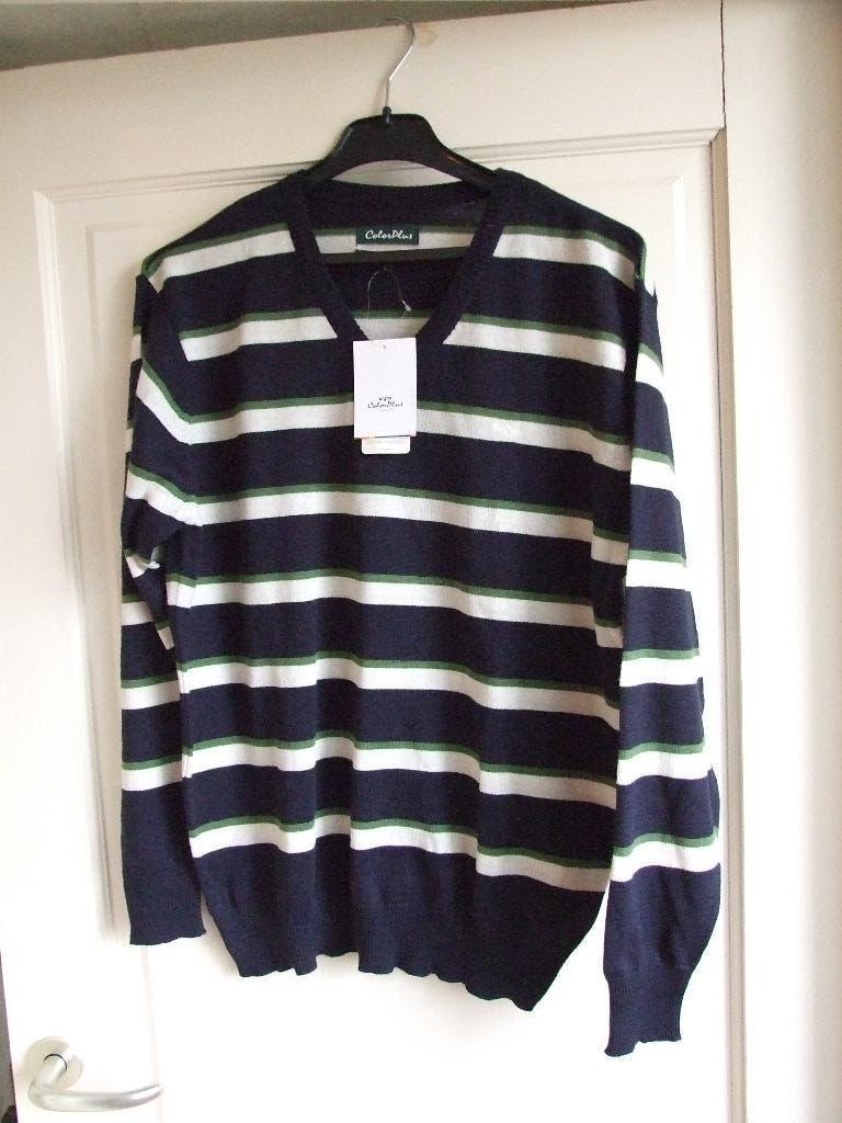 Color Plus merino wollen gestreepte trui maat L, Kleding | Heren, Truien en Vesten, Maat 52/54 (L), Overige kleuren, ColorPlus