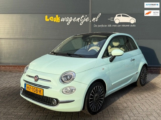 Fiat 500 0.9 TwinAir Turbo Lounge *climate *navi *pano *16", Auto's, Voorwielaandrijving, Gebruikt, Leder en Stof, 905 kg