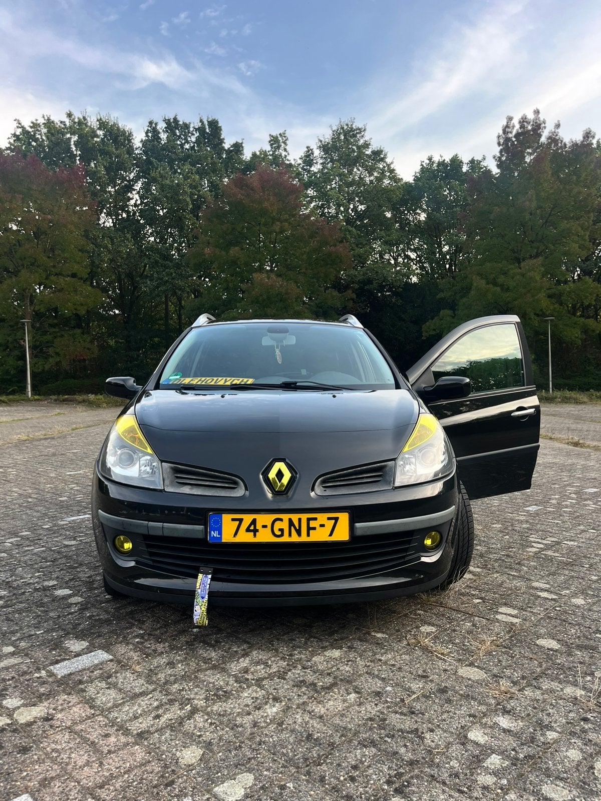 Renault Clio 1.2 TCE 100 Estate 2008 Zwart, Auto's, Voorwielaandrijving, 535 kg, 4 cilinders, 1095 kg