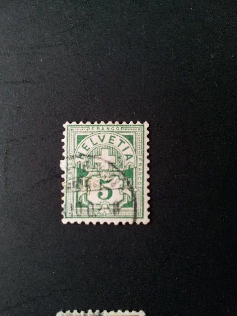 Zwitserland kruis en cijfer 5 Heraldiek 1899 gestempeld, Ophalen of Verzenden, Gestempeld