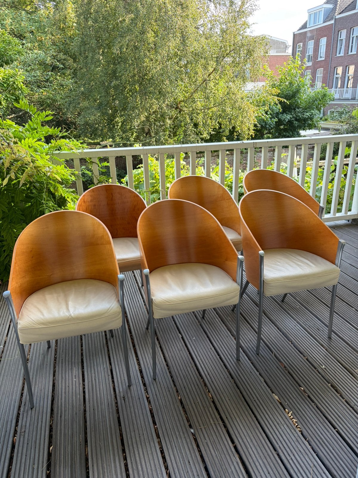 6 King Costes-stoelen: Philippe Starck voor Driade, by Aleph, Hout, Gebruikt, Overige kleuren, Ophalen of Verzenden