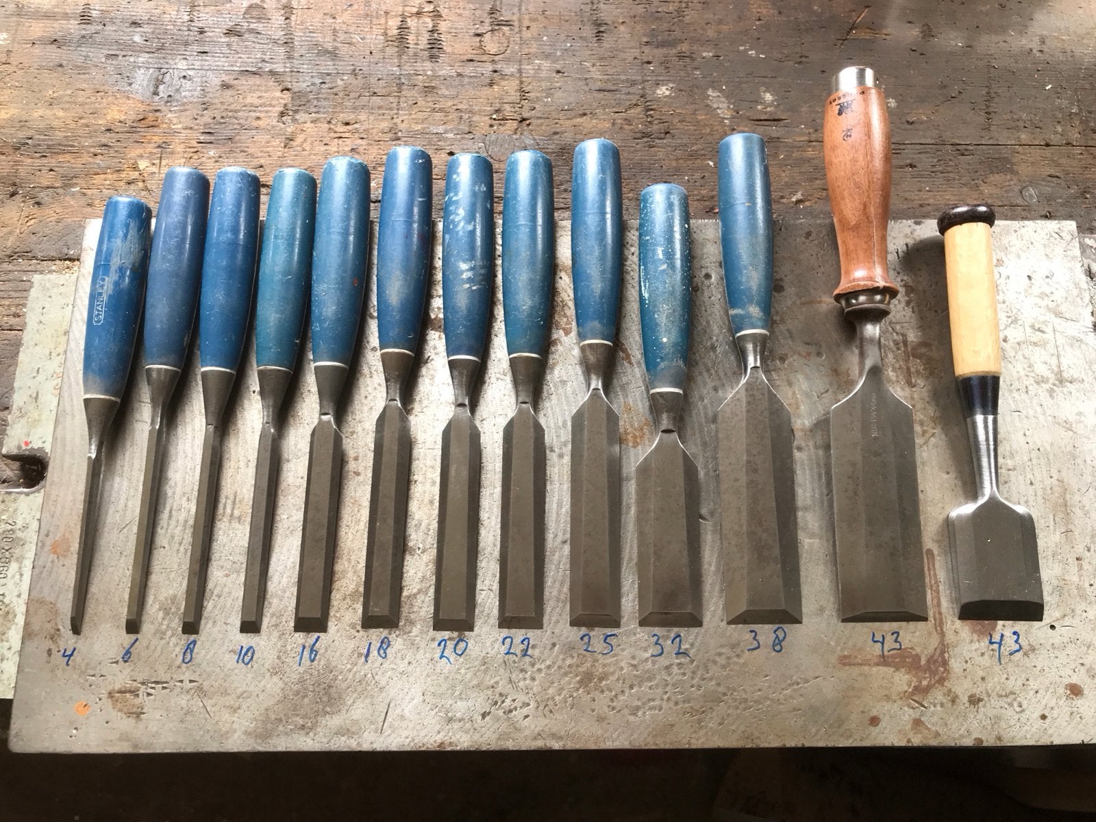 Stanley Beitelset - 11 delig + 2 andere beitels, Ophalen, Gebruikt