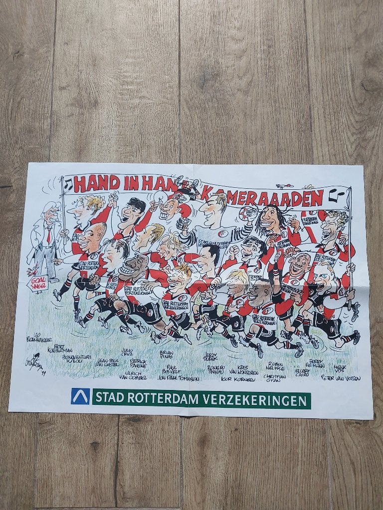 Poster Feyenoord kampioenschap 1999, Verzenden, Rechthoekig Liggend, Zo goed als nieuw, Sport