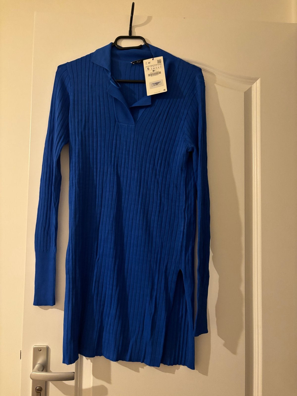 Zara geribbelde jurk/tuniek - Maat S, Kleding | Dames, Ophalen of Verzenden, Nieuw, Maat 36 (S), Blauw