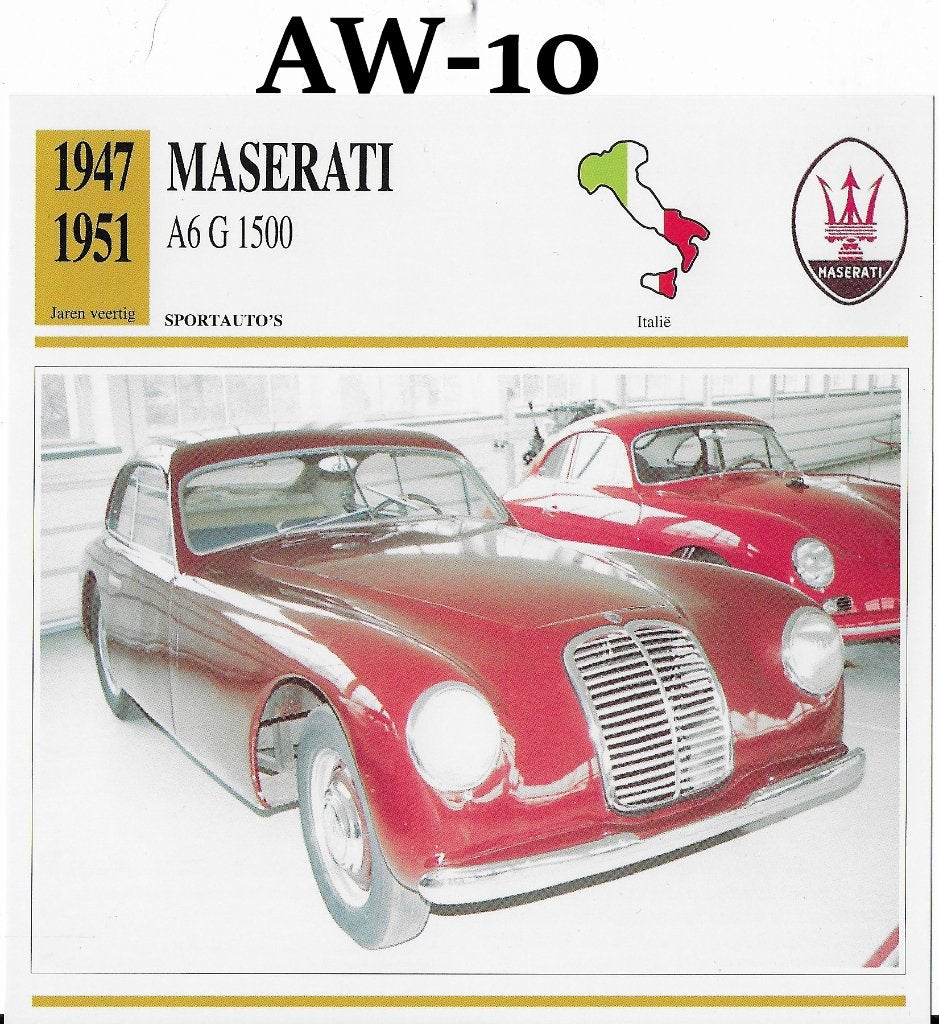 Aw10 autokaart maserati a6 g 1500, Ophalen of Verzenden, Zo goed als nieuw, Auto's