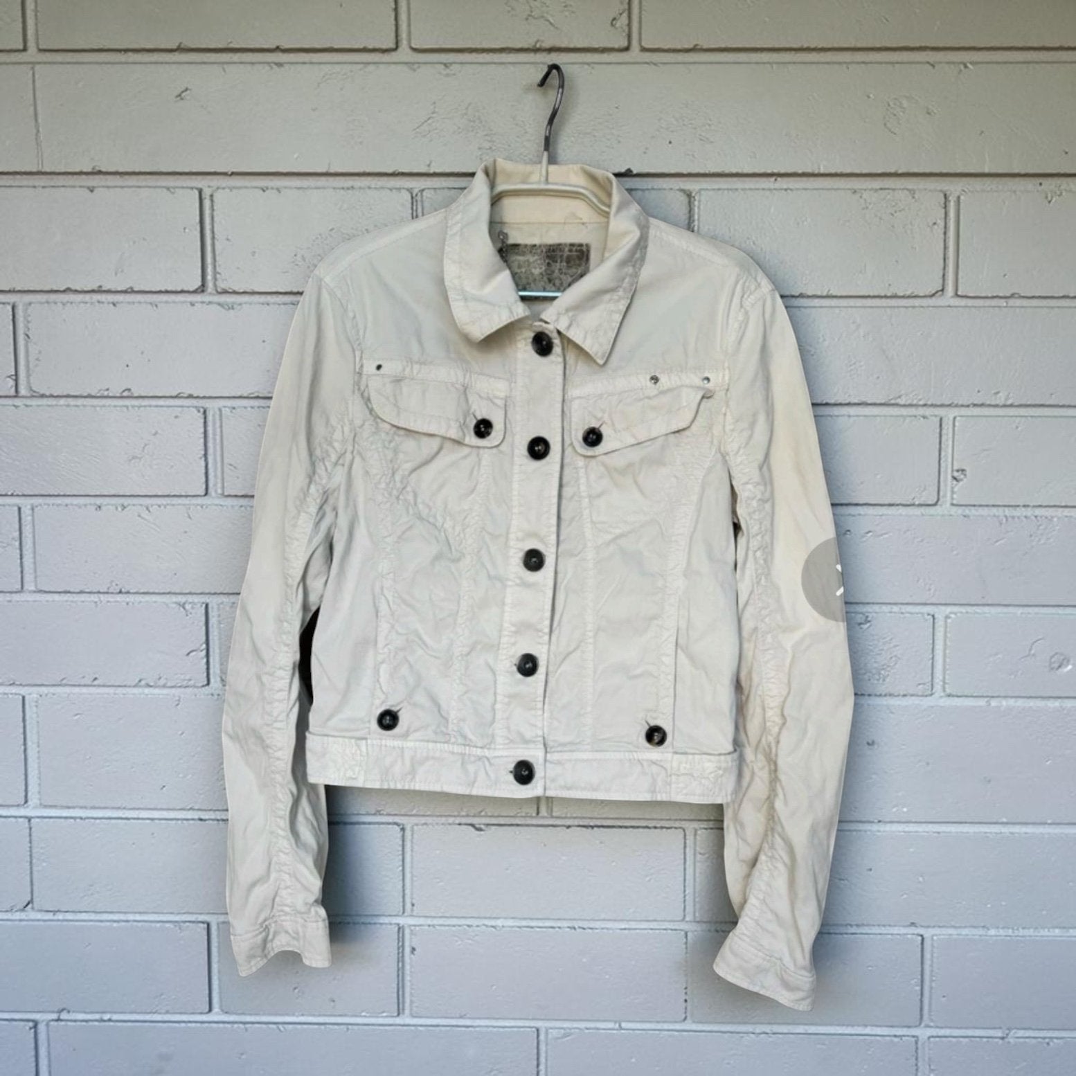 Marc Cain Jacket Maat N3 Crème Beige Moto Denim Style, Mc, Verzenden, Beige, Maat 42/44 (L)