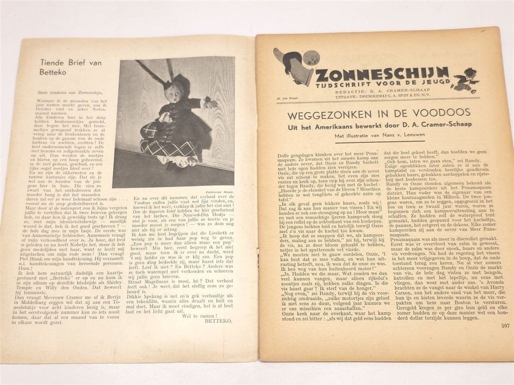 Zonneschijn 1940 Nr 20 — Vintage Jeugdblad Kiekeboe, Ophalen of Verzenden, Gelezen