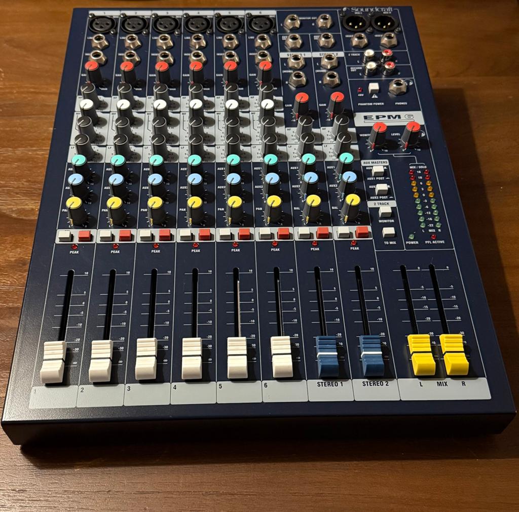 Soundcraft EPM6 Mixer, Ophalen of Verzenden, Gebruikt, Minder dan 5 kanalen, Microfooningang