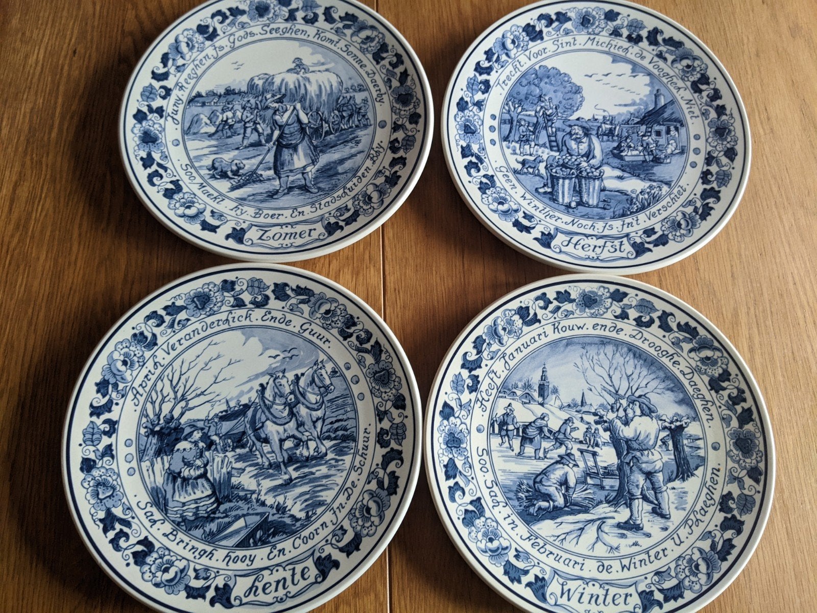 Delfts Blauw wandborden - De Vier Jaargetijden, Ophalen