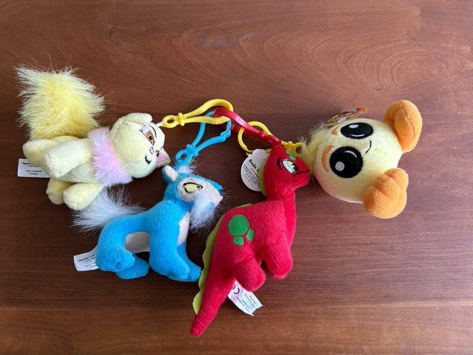 Neopets knuffel sleutelhangers - 4 stuks, Overige merken, Overige karakters, Ophalen of Verzenden, Zo goed als nieuw