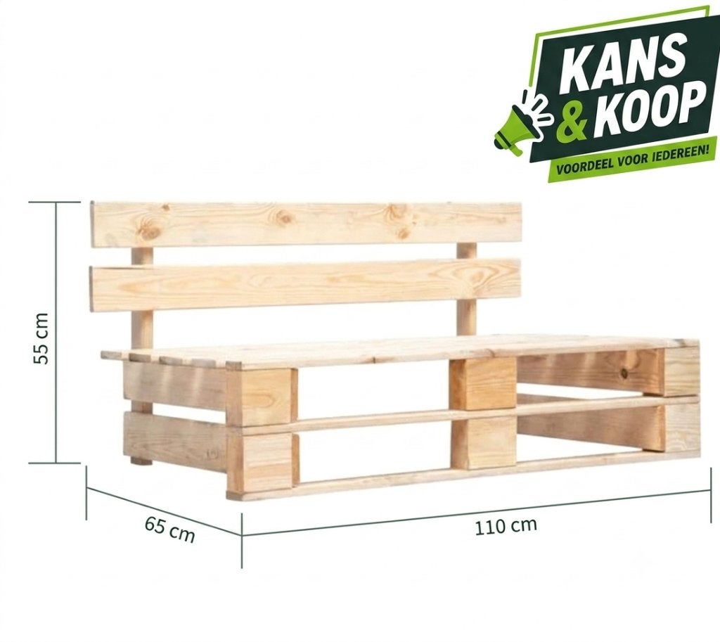 NIEUW Houten Palletbank / Tuinbank  – Massief Hout, Ophalen of Verzenden, Nieuw, Hout