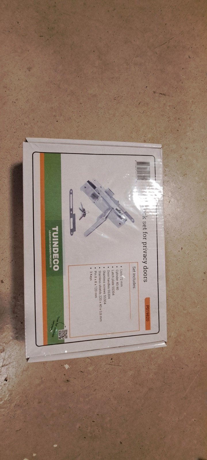 Deurslot set voor schuttingdeur - Tuindeco, Ophalen, Nieuw, Rvs, Slot