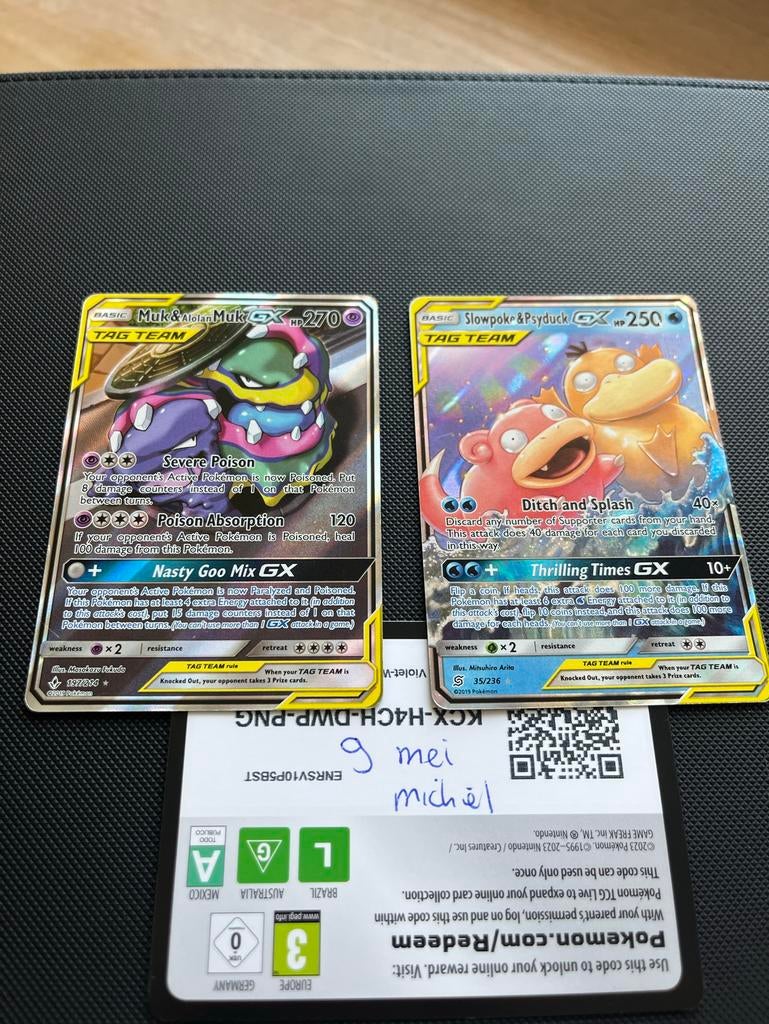 Slowpoke & Psyduck GX (Played) en Mug (Excellent) Pokémon ka, Verzamelen, Speelkaarten, Jokers en Kwartetten, Zo goed als nieuw