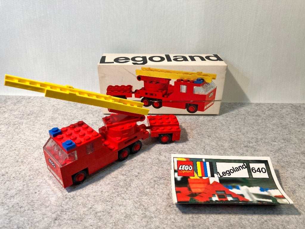 LEGO 640 LEGOLAND brandweerwagen 1971 compleet, Compleet, Verzenden, Lego, Zo goed als nieuw
