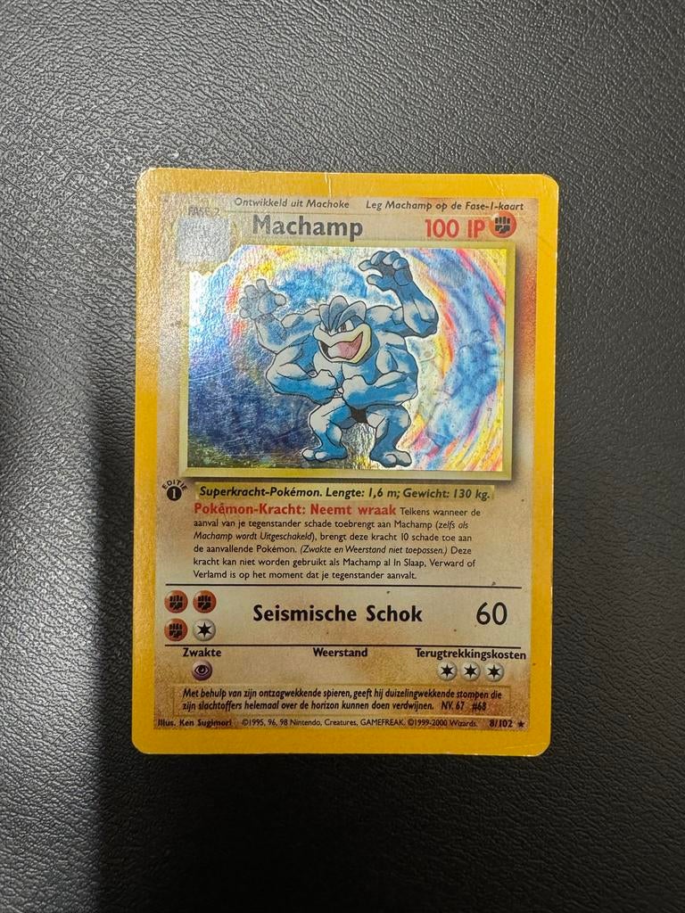 Pokémon Machamp Editie 1 Holo NL 10/82 *, Ophalen of Verzenden, Gebruikt, Losse kaart, Foil