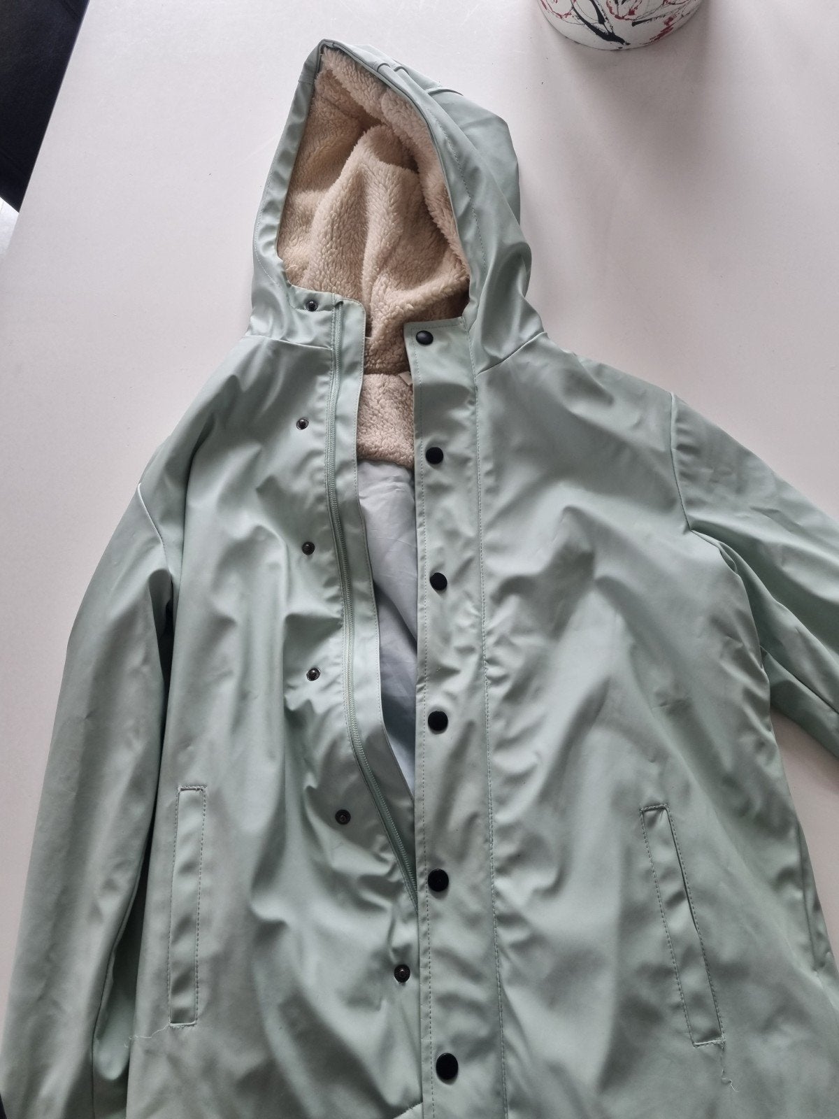 Regenjas meisje mintgroen maat 158-164, Kinderen en Baby's, Meisje, Ophalen of Verzenden, Zo goed als nieuw, HEMA
