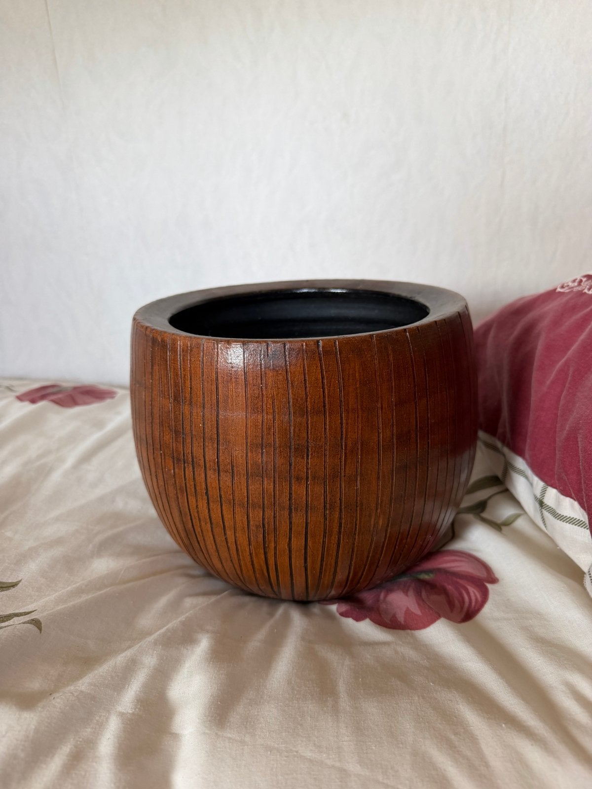 2 Bloempotten - Houten Look, Overige materialen, Gebruikt, Rond, Binnen