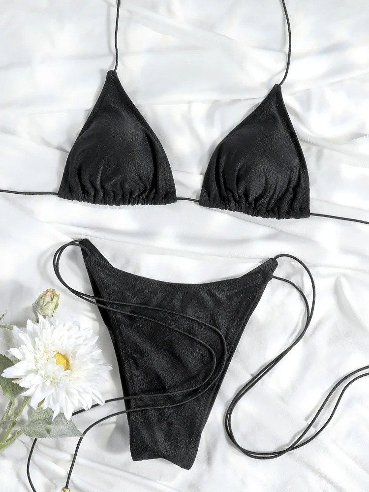 Sexy driehoekige bikini - String bikini met touwtjes, Ophalen of Verzenden, Nieuw, Bikini