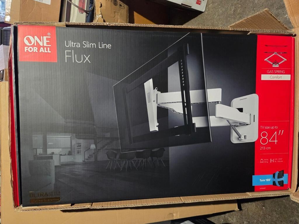 One For All Ultra Slim Line Flux TV Muurbeugel tot 84 inch, Ophalen of Verzenden