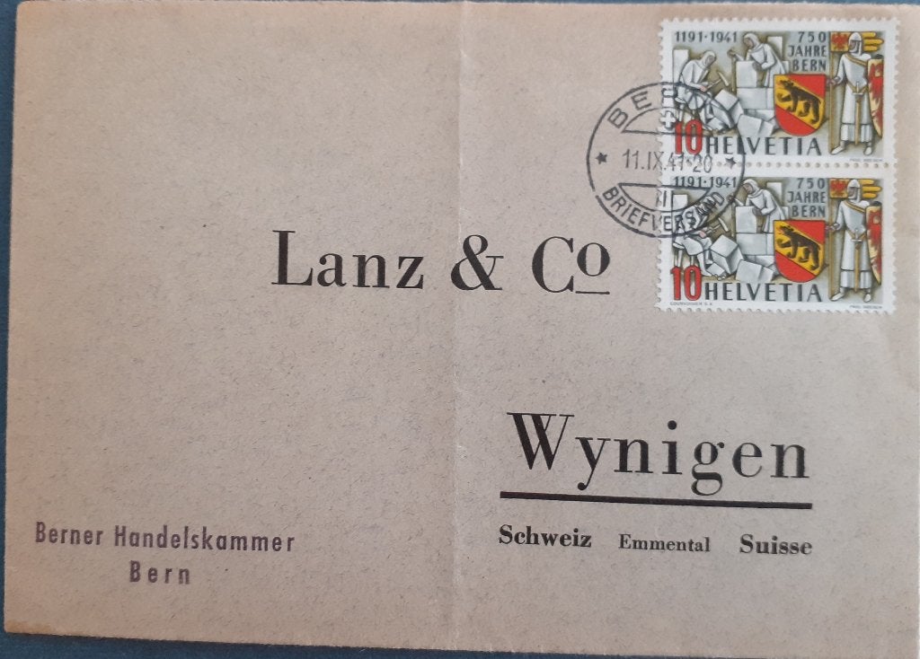 Zwitserland Envelop 1941, Postzegels en Munten, Ophalen of Verzenden, Envelop