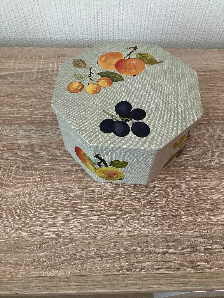 Vintage Koektrommel met Afbeeldingen van Fruit, Ophalen of Verzenden