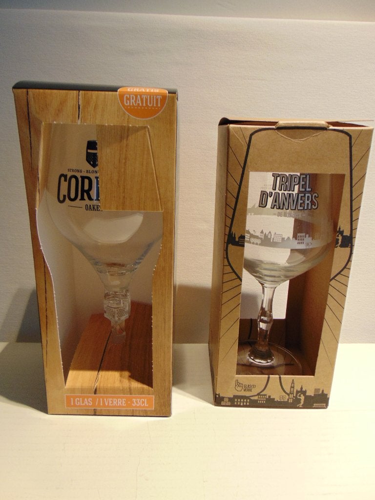 2 Bierglazen 1 Cornet 33 cl + 1 Trippel D'anvers, Verzamelen, Biermerken, Ophalen of Verzenden, Zo goed als nieuw, Glas of Glazen
