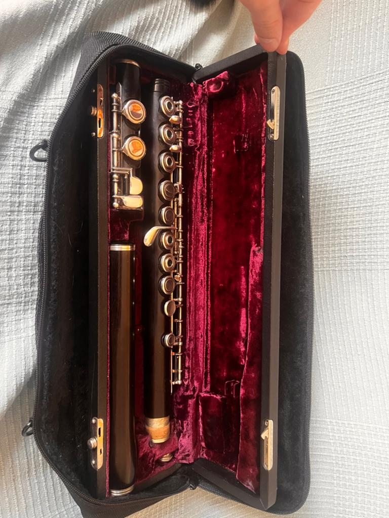 Houten dwarsfluit van Mönnig met open mechanisme, Muziek en Instrumenten, Blaasinstrumenten | Dwarsfluiten en Piccolo's, Ophalen of Verzenden