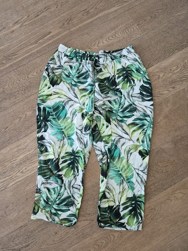 Broek Capri MS Mode maat 48 dames / katoen - linnen, Ophalen of Verzenden, Zo goed als nieuw, MS Mode, Broek of Spijkerbroek
