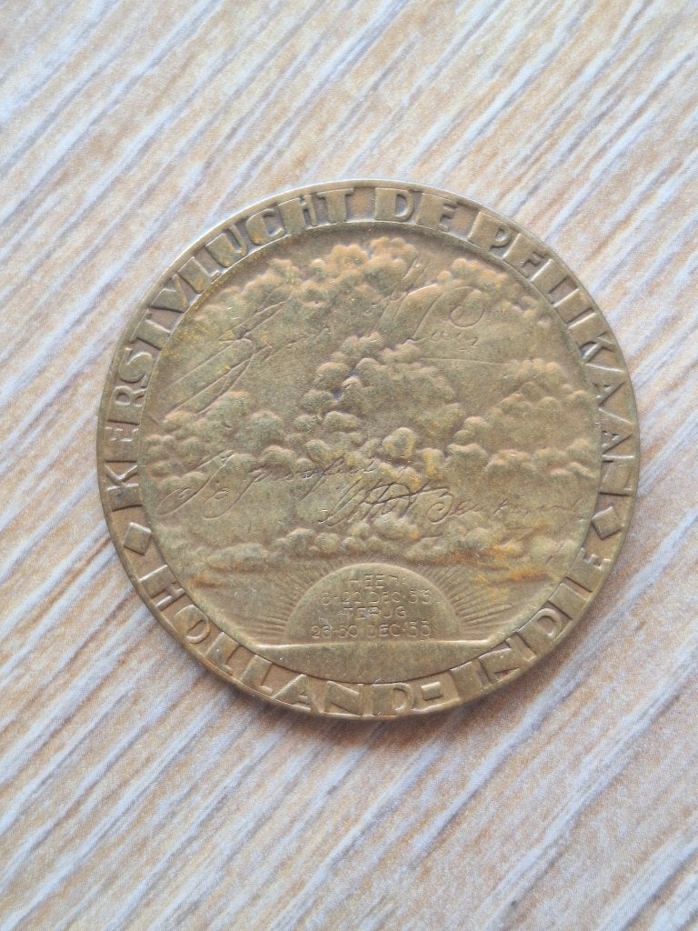 De Pelikaan-penning, KLM, Nederlandsch-Indie, Ophalen of Verzenden, Overige materialen, Nederland