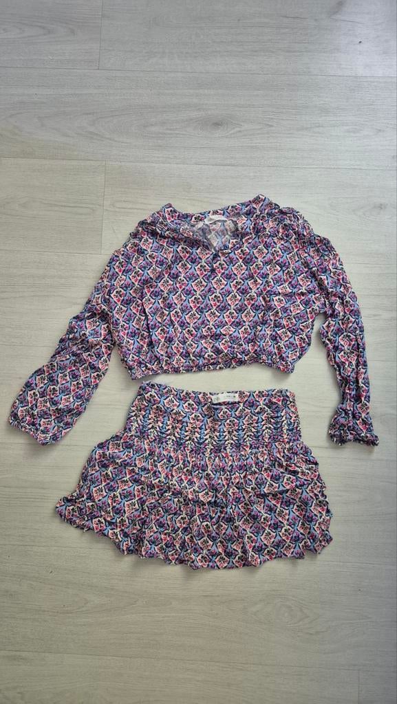 Kleurrijk bloesje met roken, Zara, Ophalen of Verzenden, Zo goed als nieuw, Meisje, Overhemd of Blouse