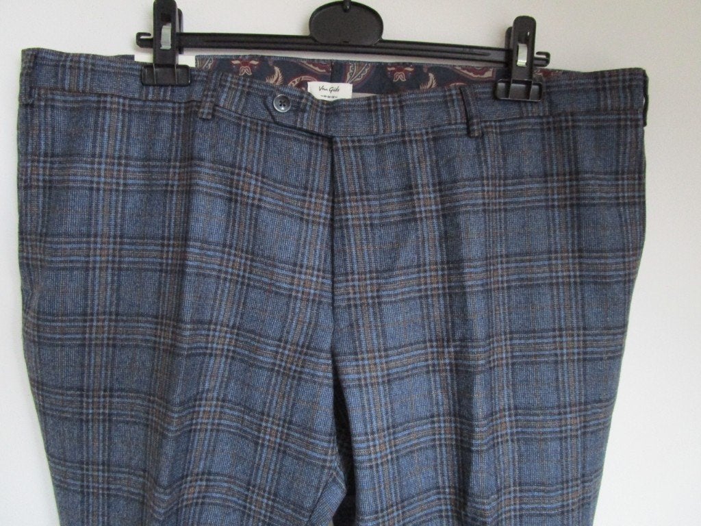 Nr.163: Van Gils Broeken Pantalon Wollen pants maat 58 Nieuw, Kleding | Heren, Blauw, Maat 56/58 (XL), Nieuw, Van Gils