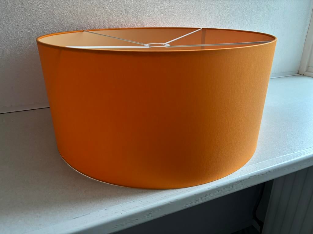 Kloosterman Orange Stoffen Lampenkap 47x47x22 cm, Huis en Inrichting, Verzenden, Zo goed als nieuw, Rond