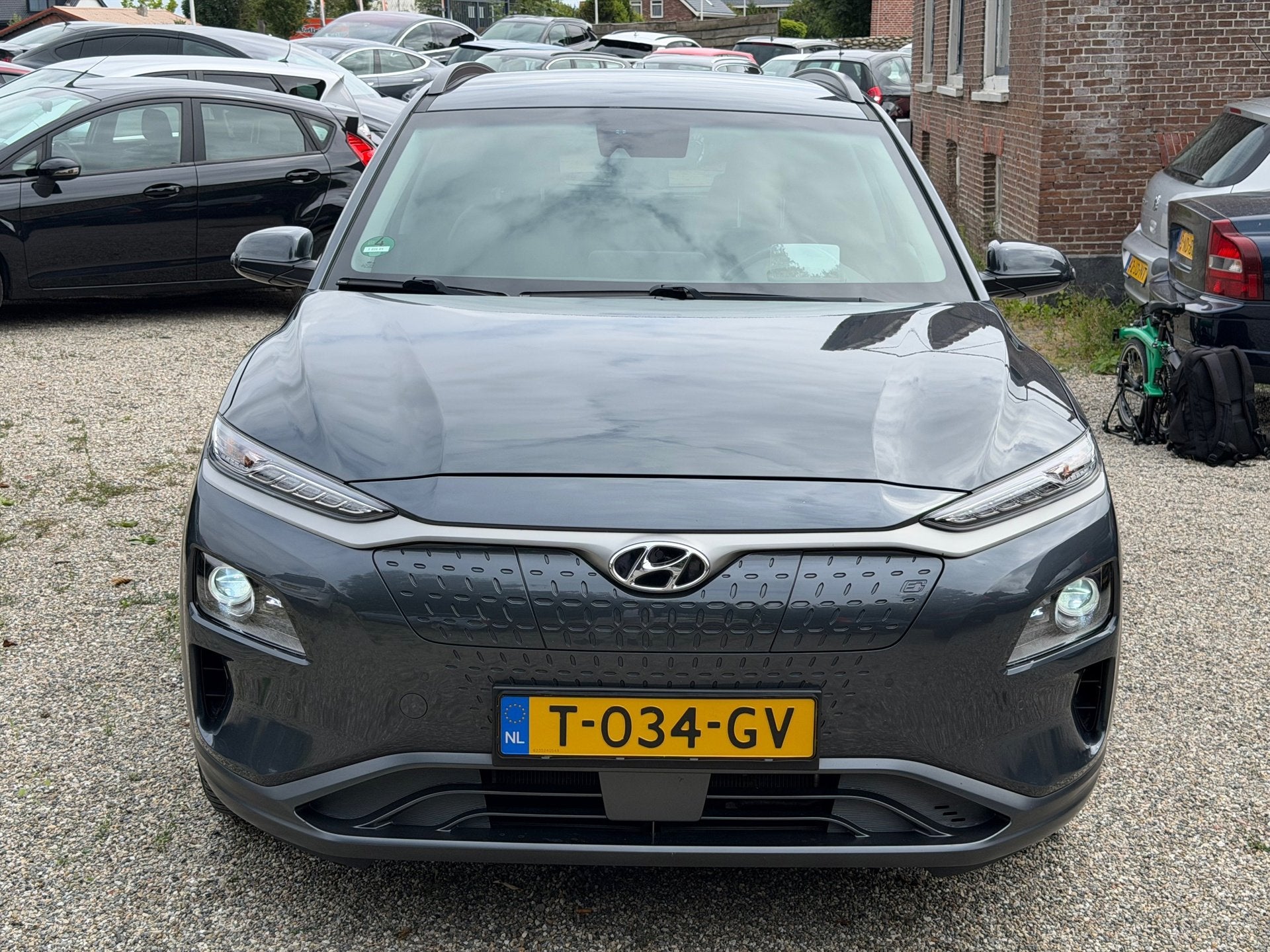 Hyundai Kona EV Fashion Sky 64 kWh SOH 100% 500+ Bereik VolO, Auto's, Hyundai, Dealer onderhouden, Gebruikt, Zwart, 174 min