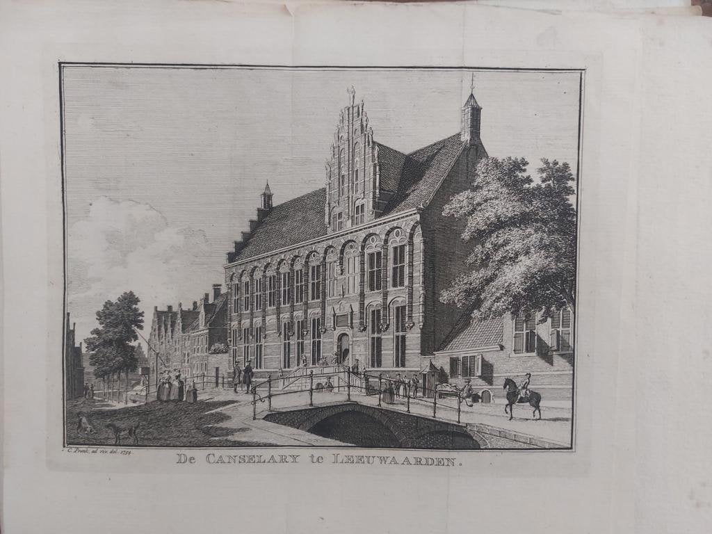 1 / gravure C. Pronk uit 1754  De Canselary te Leeuwarden, Ophalen of Verzenden